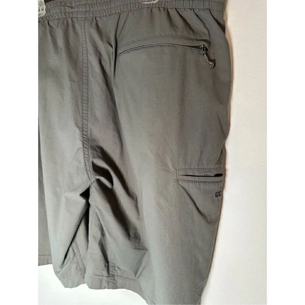 Kuhl men’s gray drawstring athletic shorts pockets size Large  #7-1431